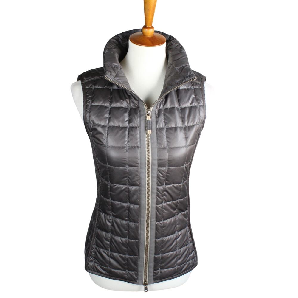 Frauenschuh Vest Womens XS Puffer Quilted Green Brown Lightweight Ski Winter